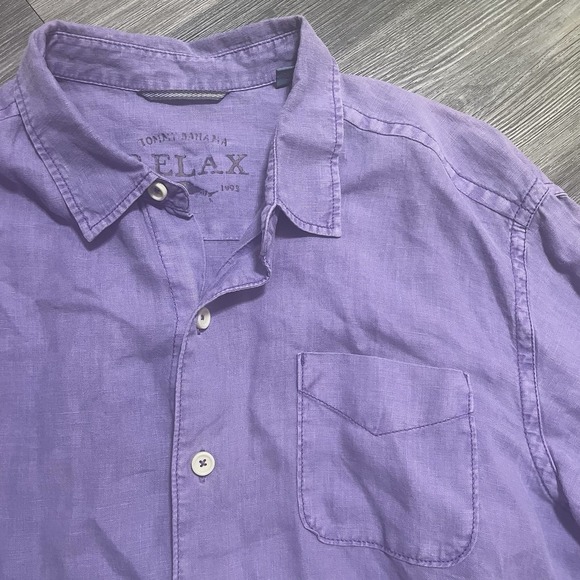 2x‎ TOMMY BAHAMA RELAX Shirt Mens XL 100% Linen Long Sleeve Button Front Check - Picture 3 of 16